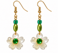 Floral Beaded Dangle Earrings