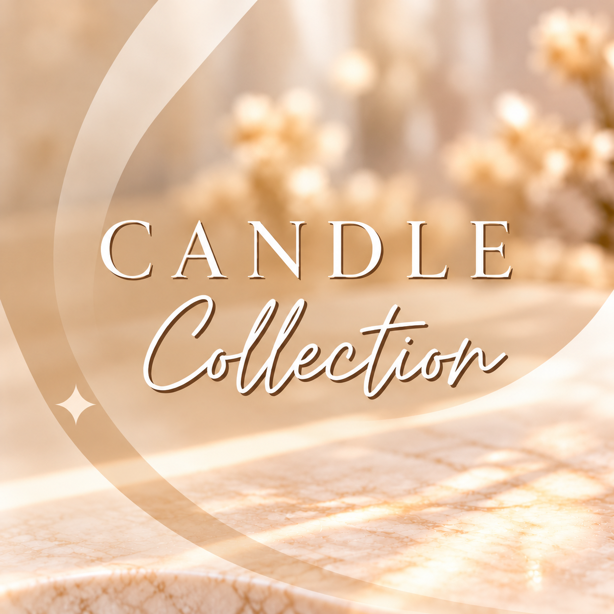 Candle Collection — soft champagne gold background